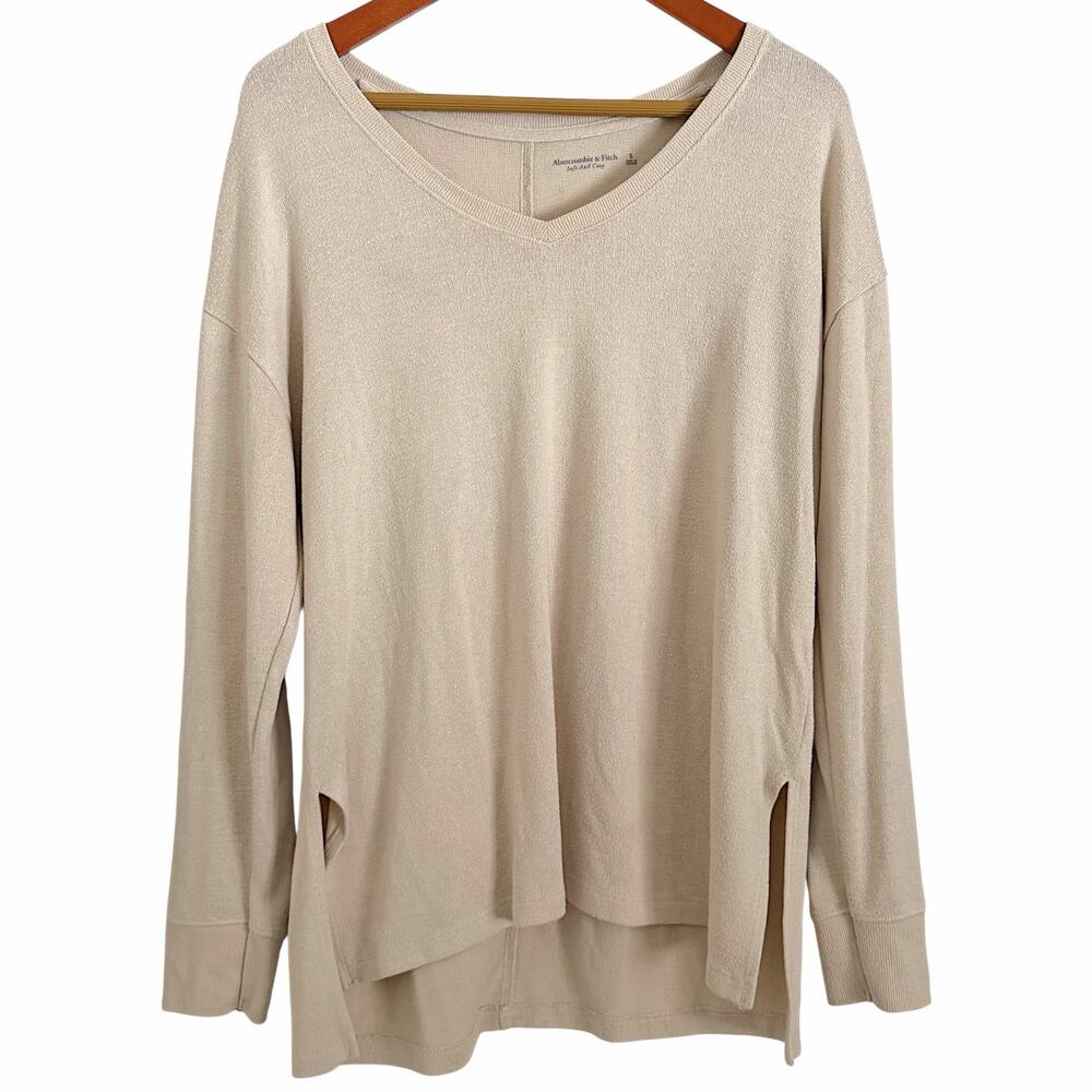 Abercrombie & Fitch Soft V-Neck Tunic Long Sleeve Top Size Small